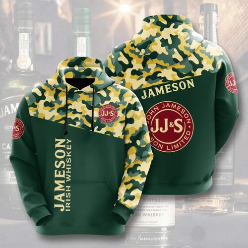 Amazon Sports Team Jameson Irish Whiskey Camo Hoodie 3D