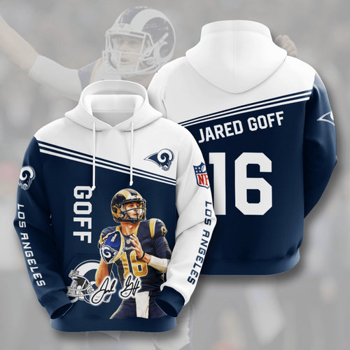 Amazon Sports Team Jared Goff Los Angeles Rams Hoodie 3D