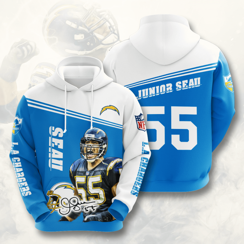 Amazon Sports Team Junior Seau Los Angeles Chargers Hoodie 3D