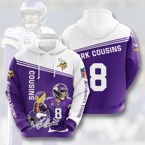 Amazon Sports Team Kirk Cousins Minnesota Vikings Hoodie 3D