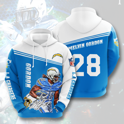 Amazon Sports Team Melvin Gordon Los Angeles Chargers Hoodie 3D