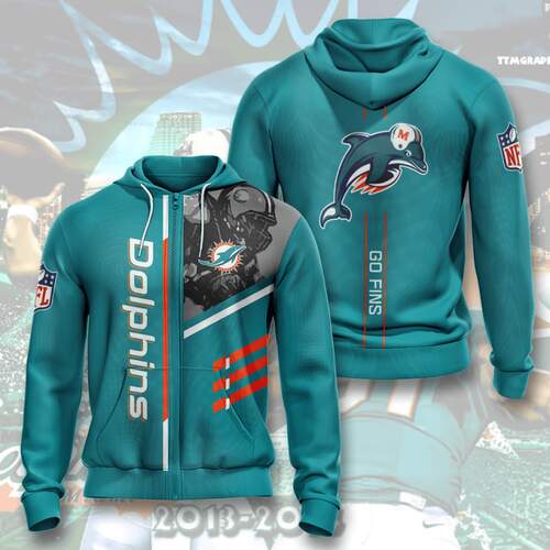 Amazon Sports Team Miami Dolphins Go Fins Hoodie 3D