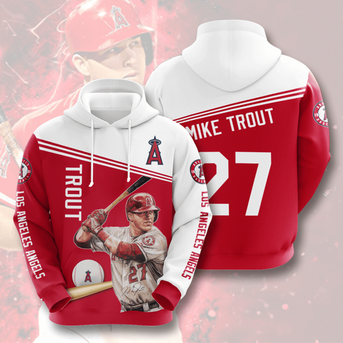 Amazon Sports Team Mike Trout Los Angeles Angels Of Anaheim Hoodie 3D