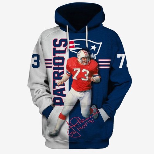 Amazon Sports Team New England Patriots John Hannah Hoodie 3D