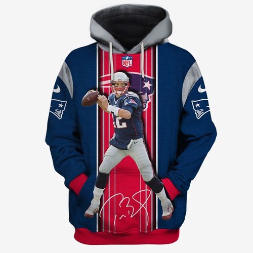 Amazon Sports Team New England Patriots Tom Brady Hoodie 3D