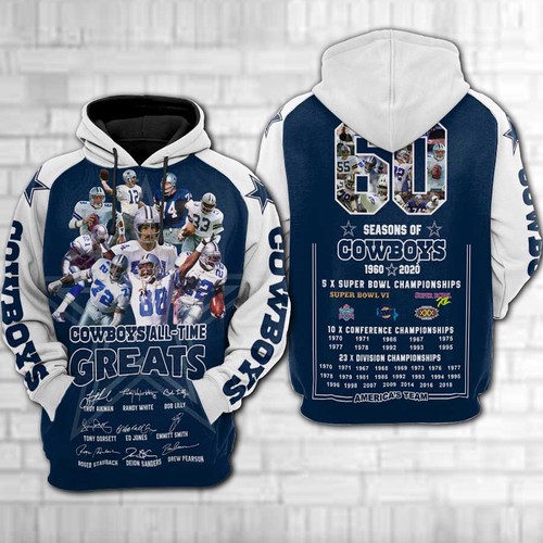 Amazon Sports Team Nfl Dallas Cowboys All Time Greats Hoodie 3D