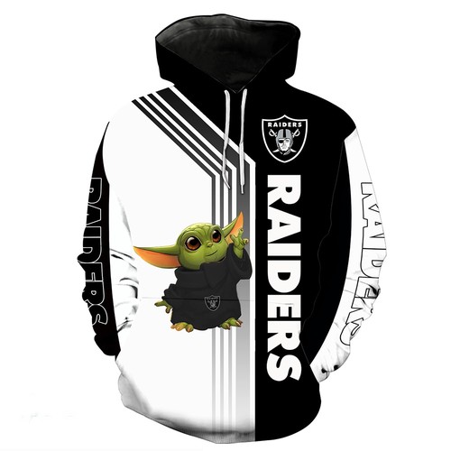 Amazon Sports Team Official Baby Yoda Oakland Raiders Nfl Hoodie 3D