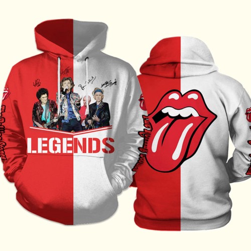 Amazon Sports Team The Rolling Stones Signatures Hoodie 3D