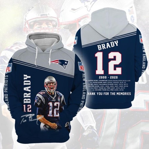 Amazon Sports Team Tom Brady Hoodie 3D