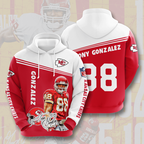 Amazon Sports Team Tony Gonzalez Kansas City Chiefs Hoodie 3D