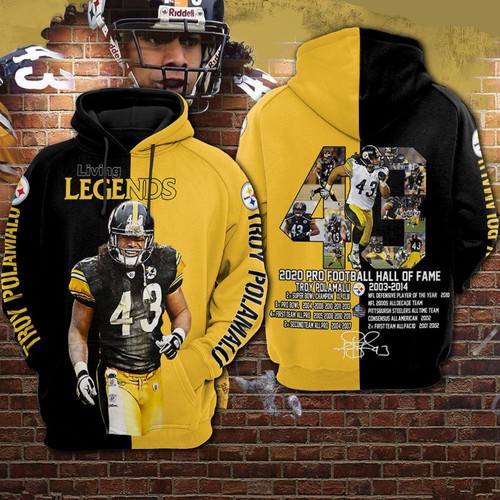 Amazon Sports Team Troy Polamalu Hoodie 3D