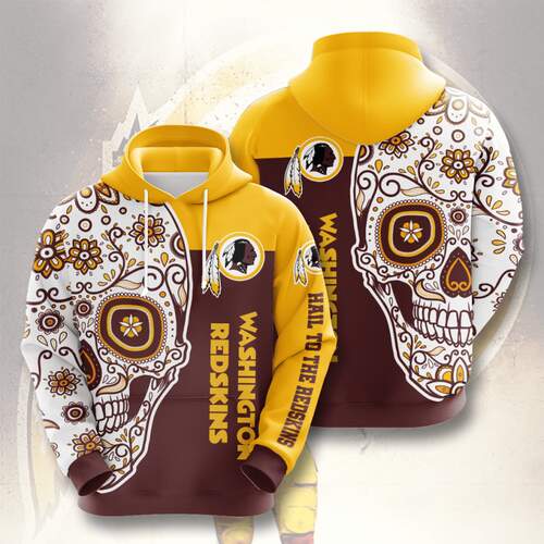 Amazon Sports Team Washington Redskins Sugar Skull Hoodie 3D