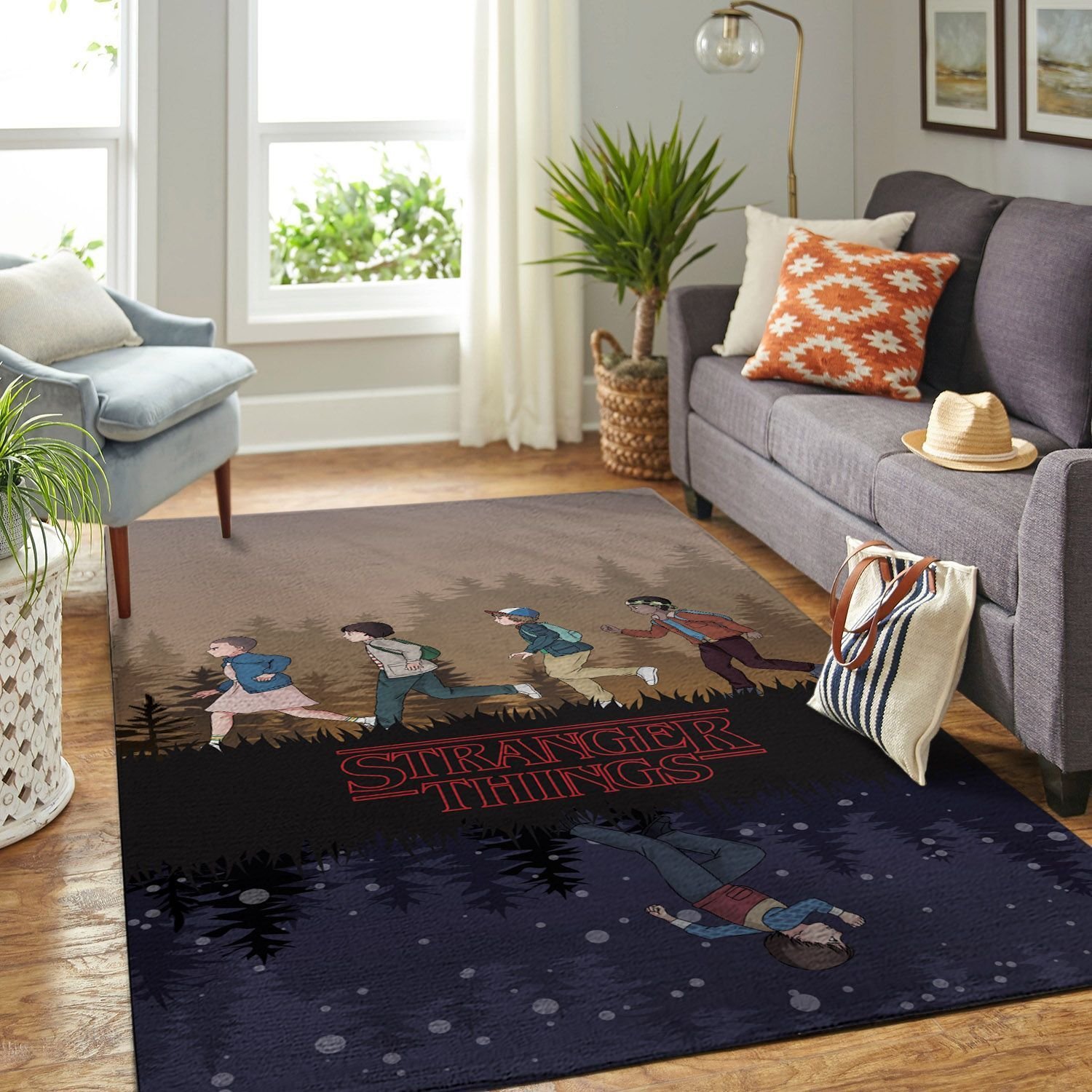 Amazon The Stranger Things- Netflix Teen Movie Living Room Area Rug