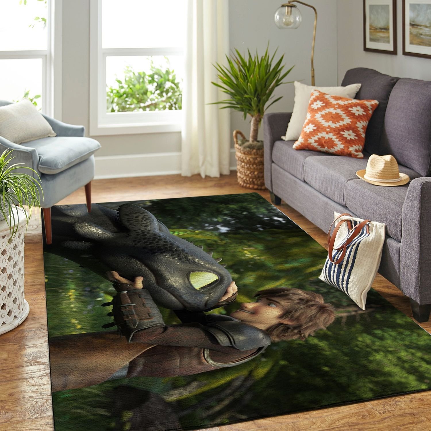 Amazon Toothless And Hiccup Living Room Area Rug