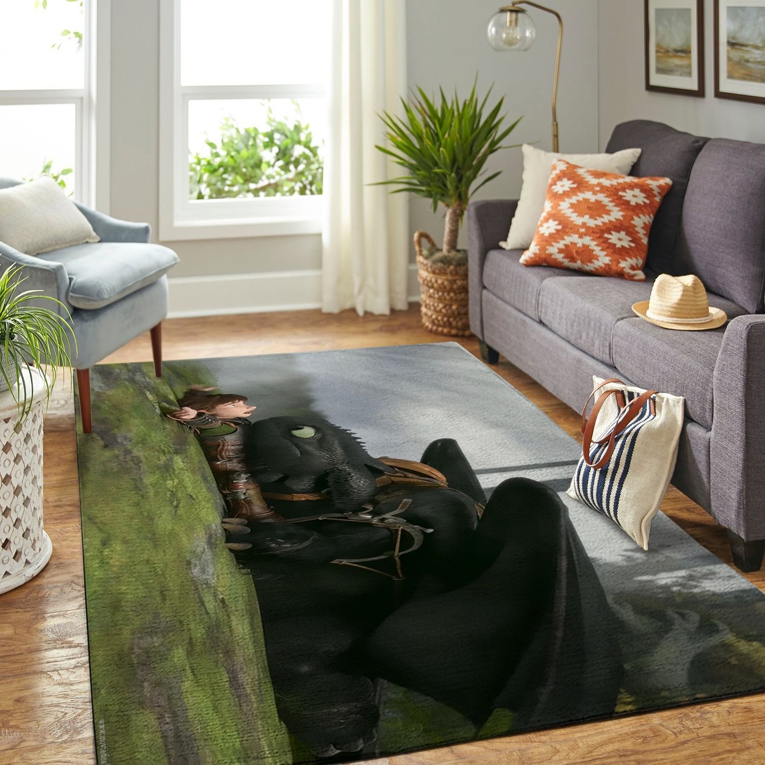 Amazon Toothless And Hiccup Living Room Area Rug