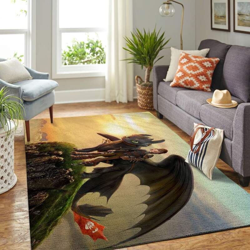 Amazon Toothless And Hiccup Living Room Area Rug