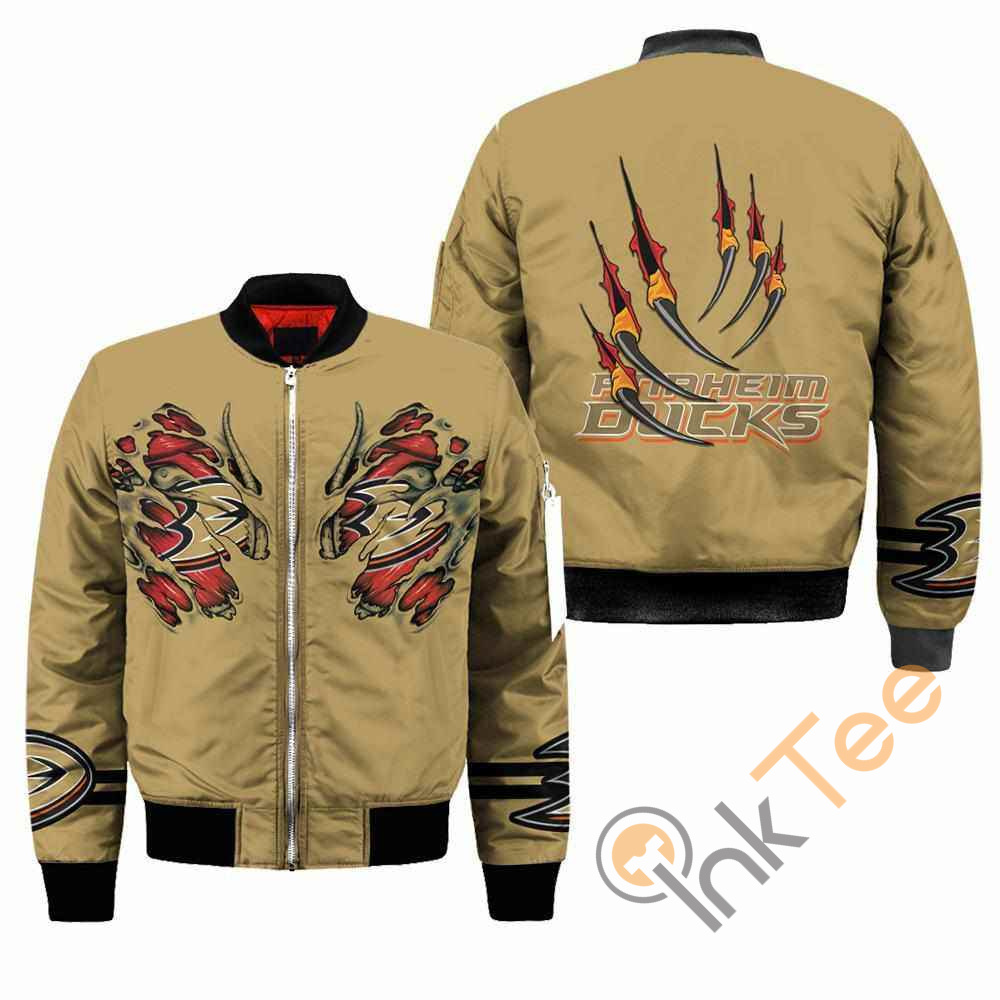 Anaheim Ducks NHL Claws Apparel Best Christmas Gift For Fans Bomber Jacket