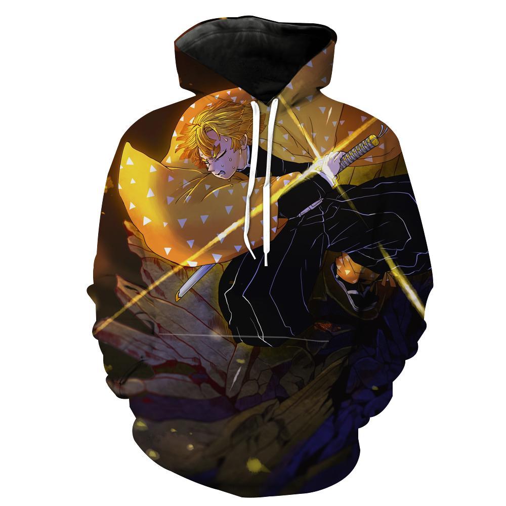 Anime Demon Slayer Zenitsu Demon Slayer Anime Hoodie 3D