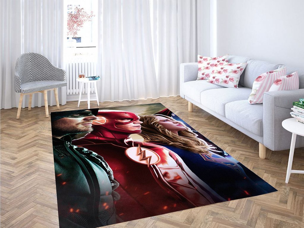 Arrow The Flash And Supergirl Living Room Modern Carpet Rug