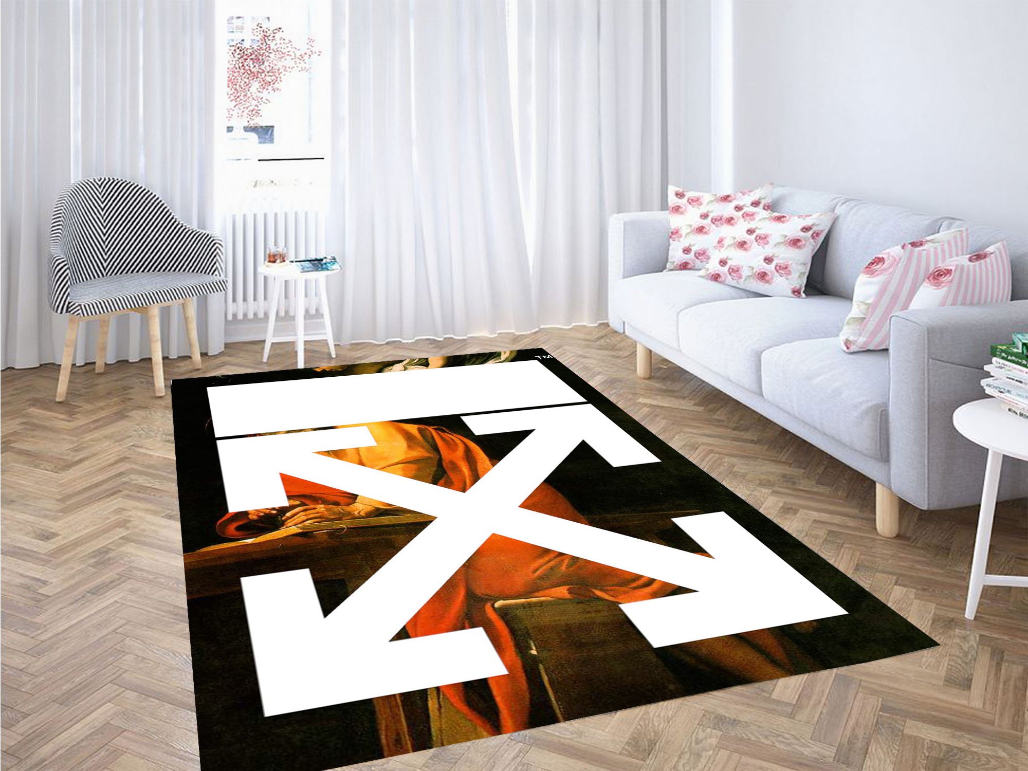 Art Off White Bold Fashion Carpet Rug