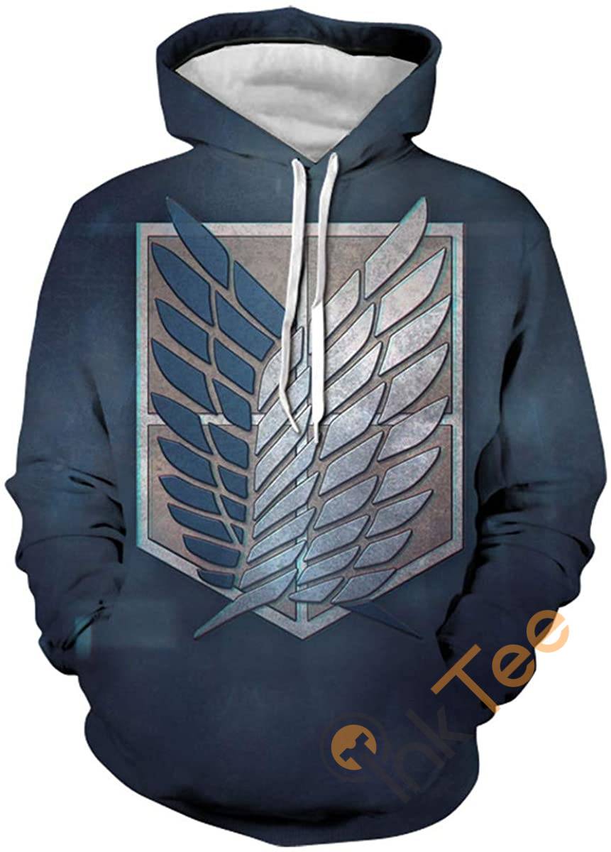 Attack On Titan Print Pullover With Front Pocket Hoodie 3D