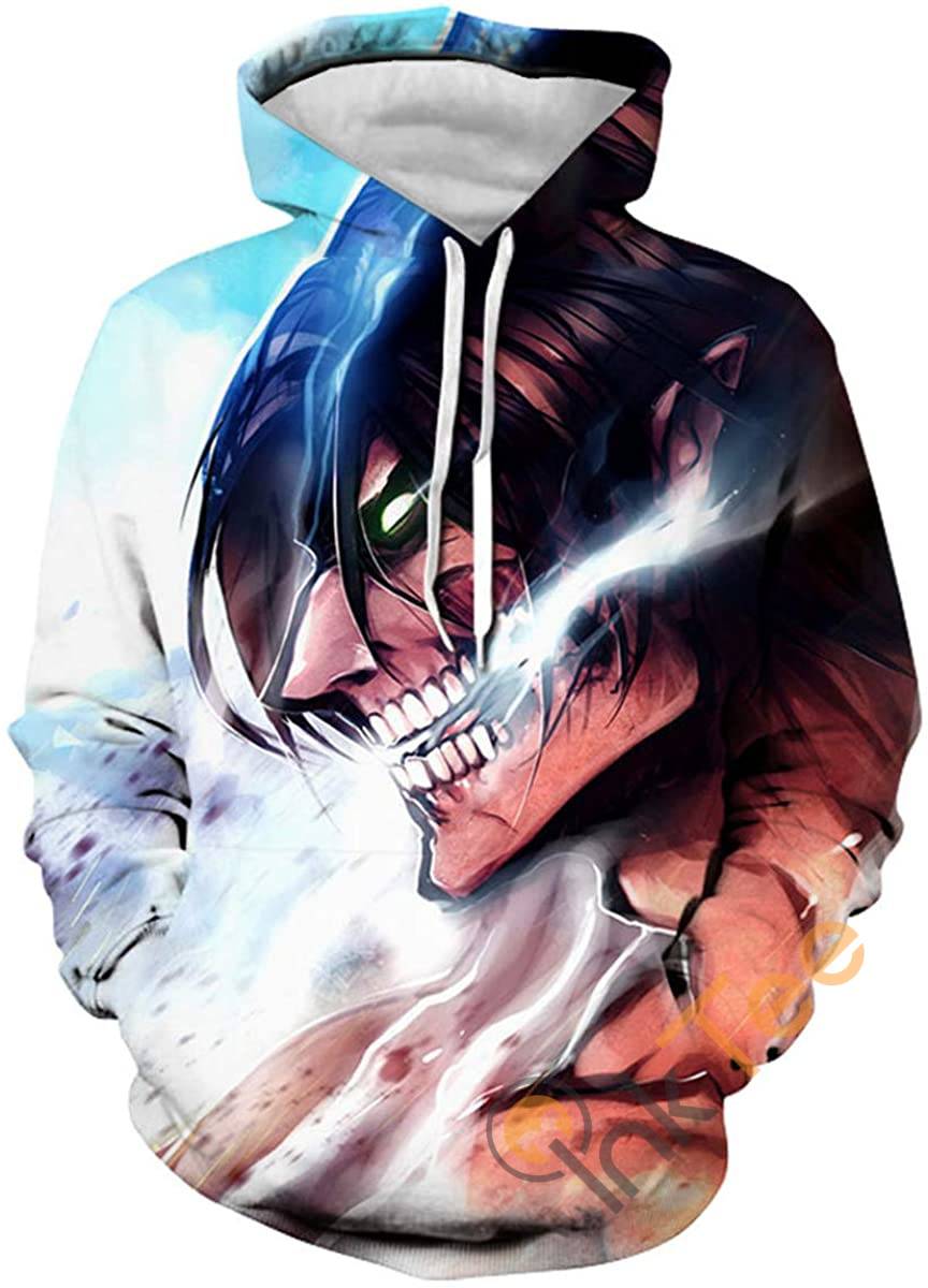 Attack On Titan Print Pullover With Front Pocket Hoodie 3D