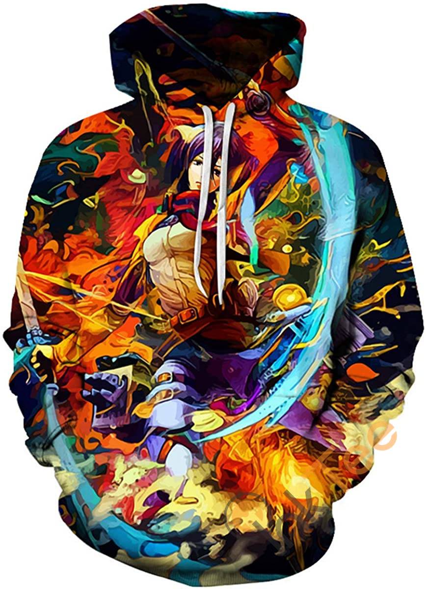 Attack On Titan Print Pullover With Front Pocket Hoodie 3D