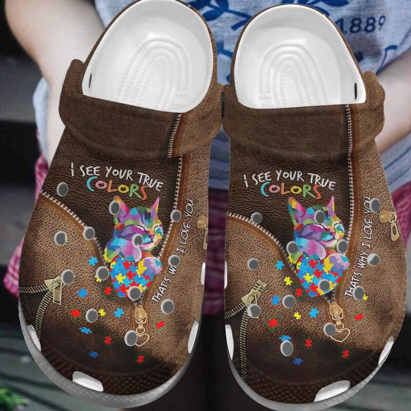 Autism True Colors Crocs Clog Shoes