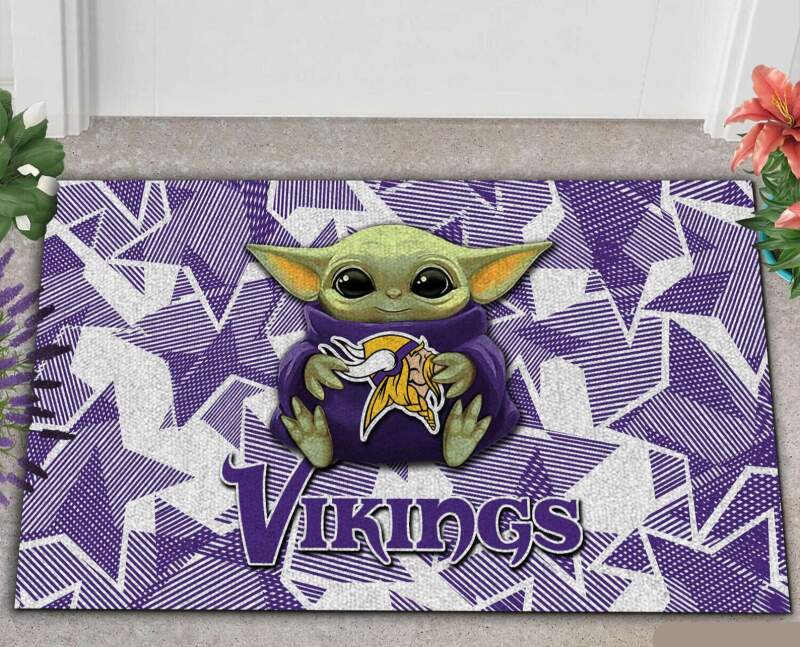 Baby Yoda Minnesota Vikings Custom Doormat