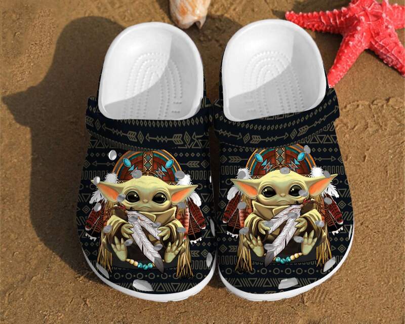Baby Yoda Native American Unique Gifts For Star Wars Fan Love Independence Us Day Crocs Clog Shoes