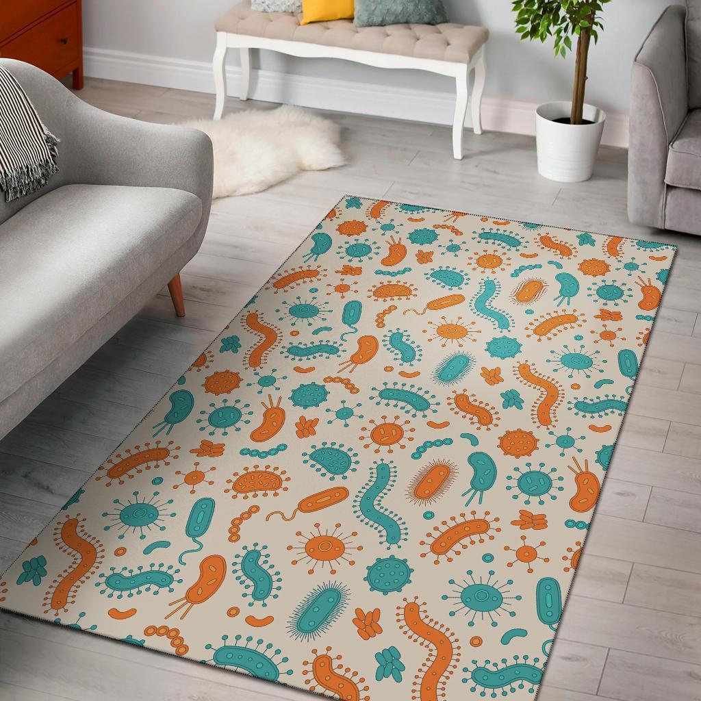 Bacteria Virus Print Pattern Area Limited Edition Rug