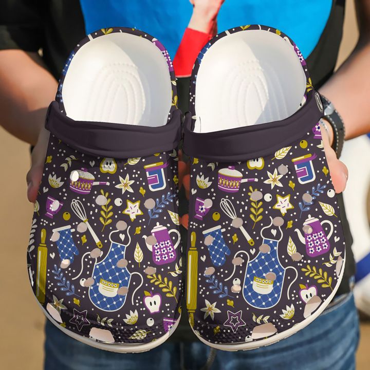 Baking Pattern Crocs Clog Shoes