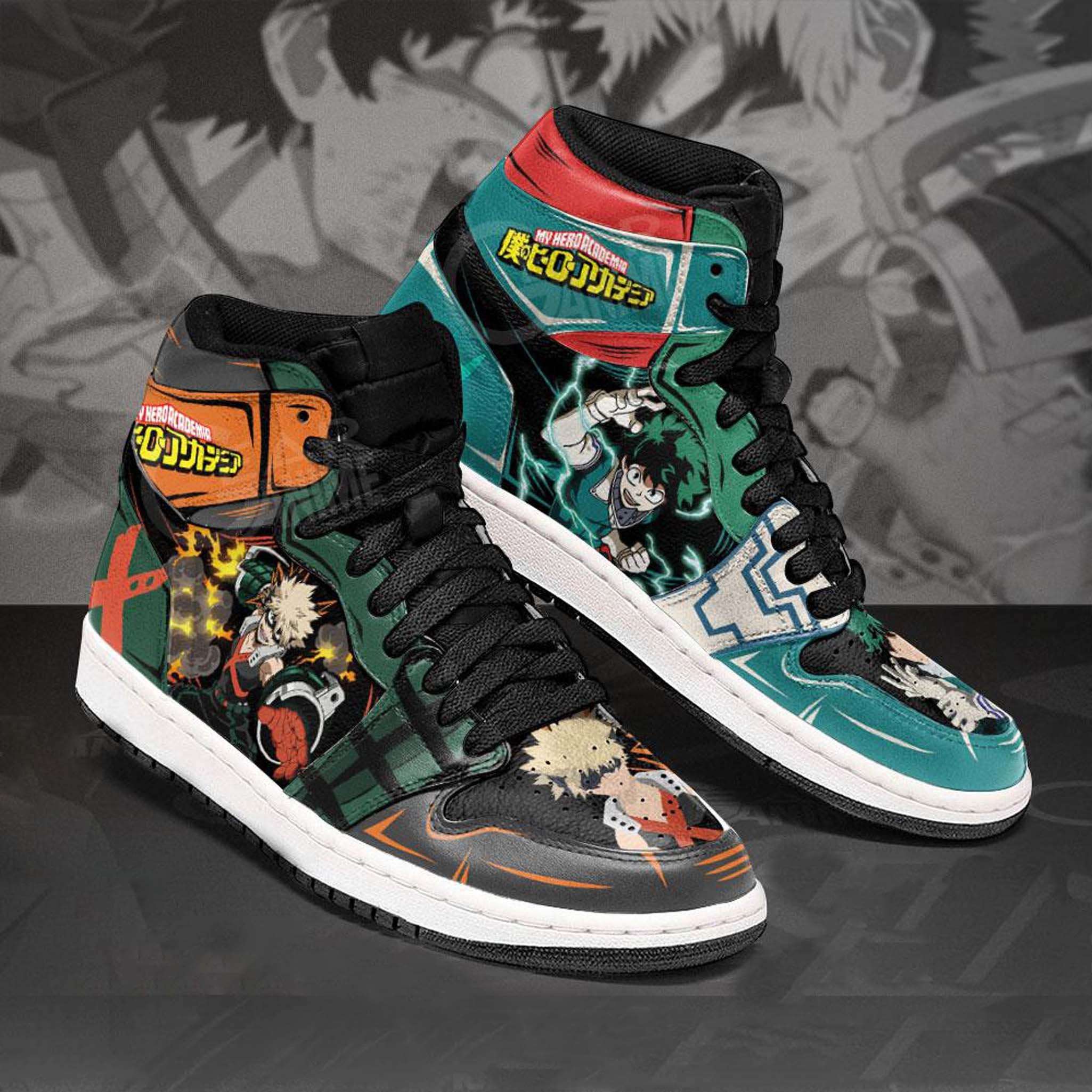 Bakugo And Deku My Hero Academia Air Jordan Shoes