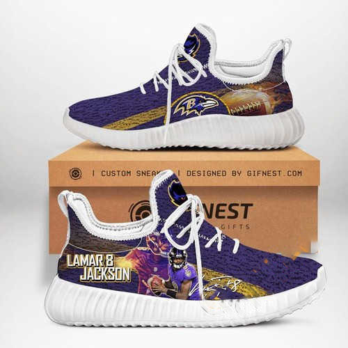 Baltimore Ravens Football Team Customize Yeezy Boost