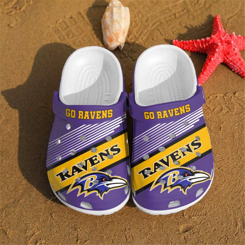 Baltimore Ravens Go Ravens Custom For Nfl Fans Crocs Clog Shoes