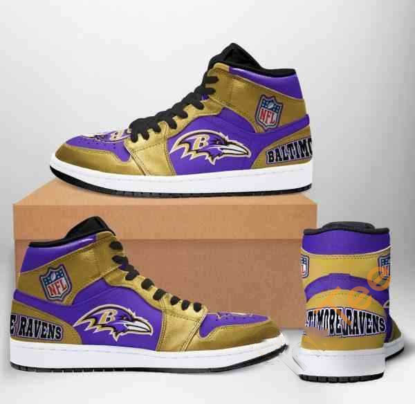 Baltimore Ravens Nfl Football Custom Air Jordan Shoes