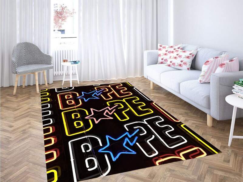 Bape Neon Light Carpet Rug