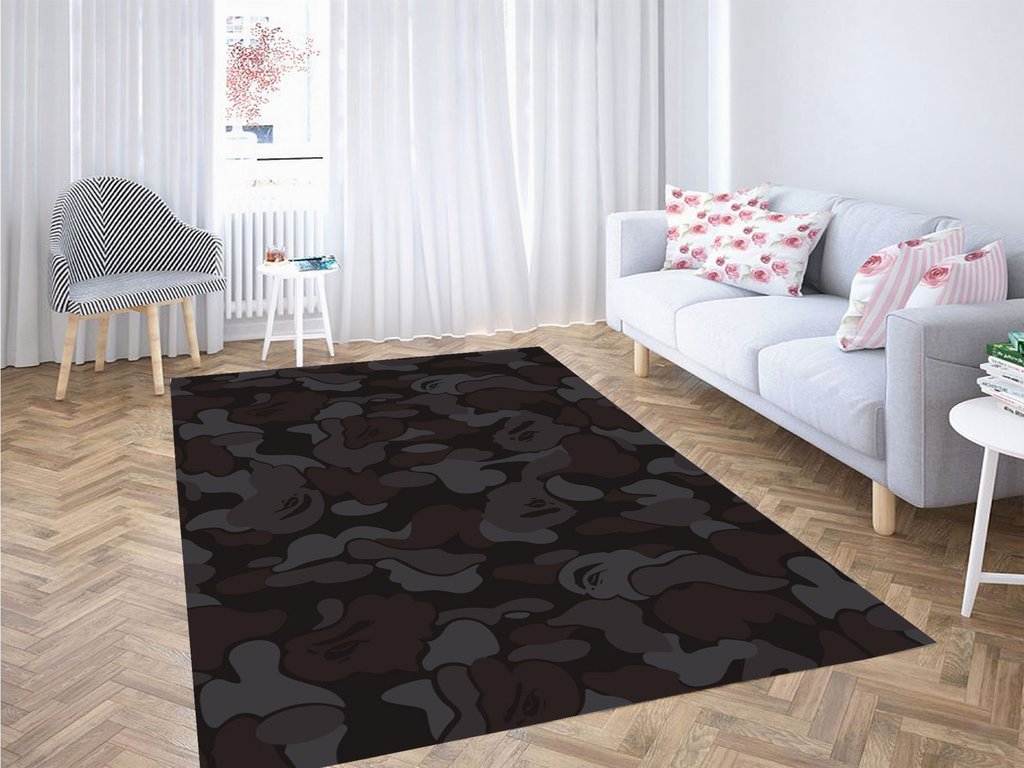 Bape One Tone Pattern Living Room Modern Carpet Rug
