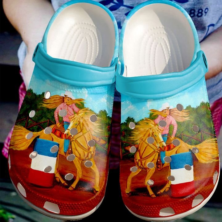 Barrel Racing Girl And Her Horse Crocs Clog Shoes