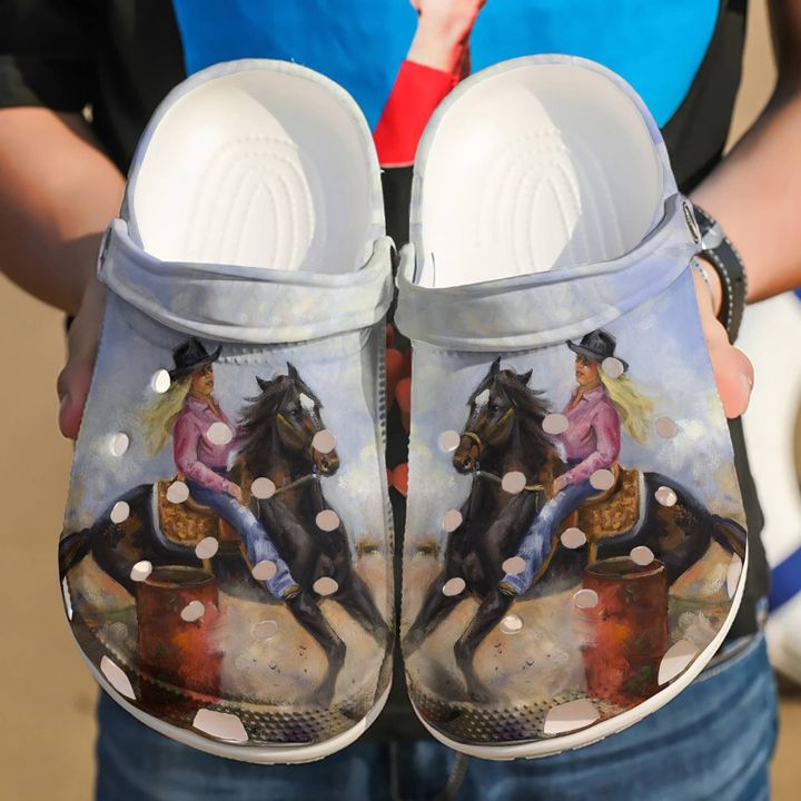 Barrel Racing Girl Crocs Clog Shoes