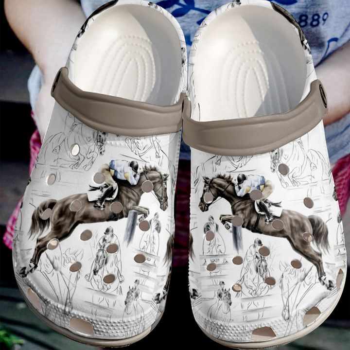 Barrel Racing Jumper Horses Fences Crocs Clog Shoes