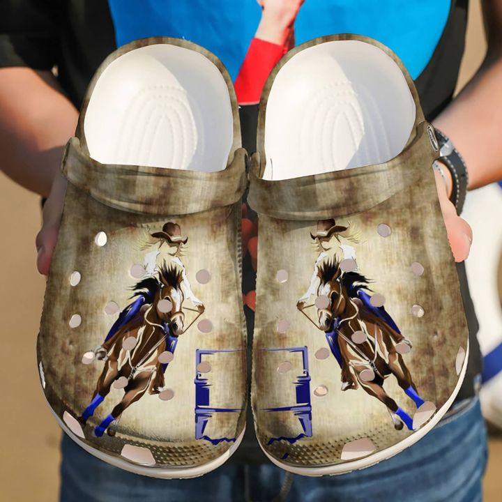 Barrel Racing Vintage Art Crocs Clog Shoes