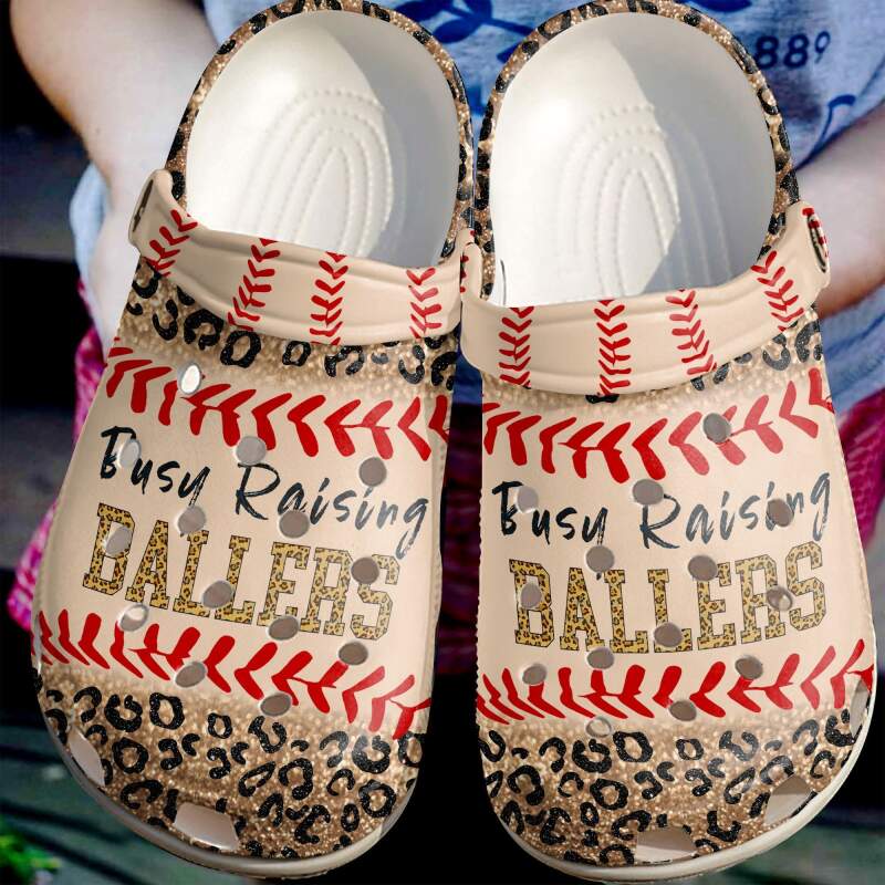 Baseball Busy Raising Ballers Crocs Clog Shoes