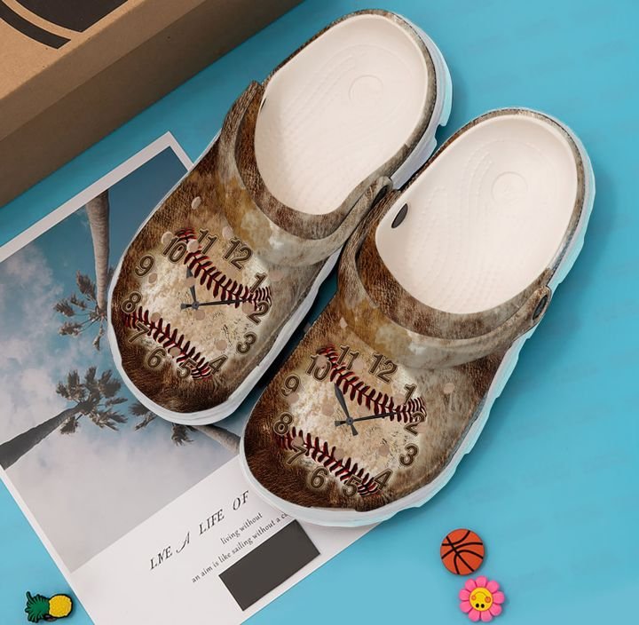 Baseball Clock Crocs Clog Shoes