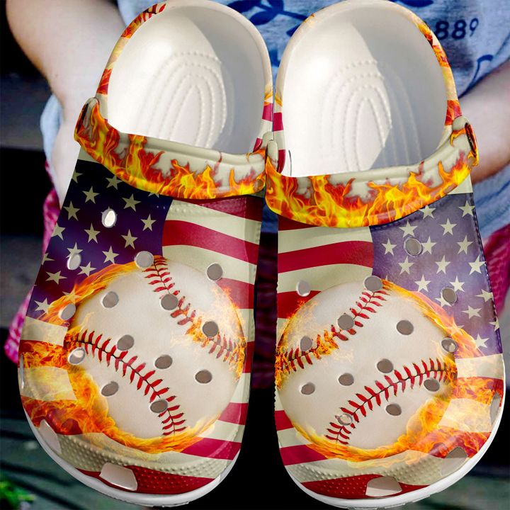 Baseball Flag Crocs Clog Shoes