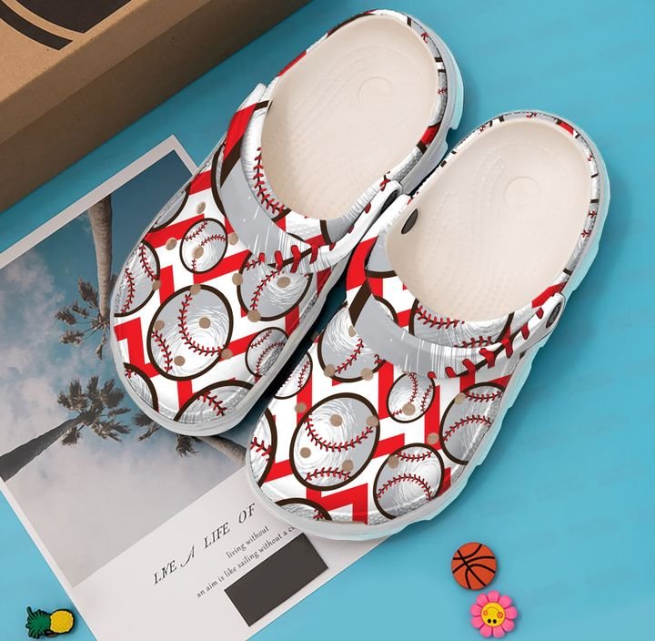 Baseball Pattern Crocs Clog Shoes