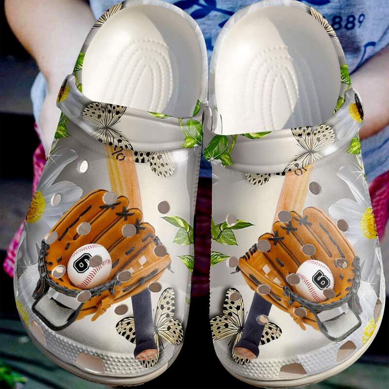 Baseball Personalized And Daisy Crocs Clog Shoes