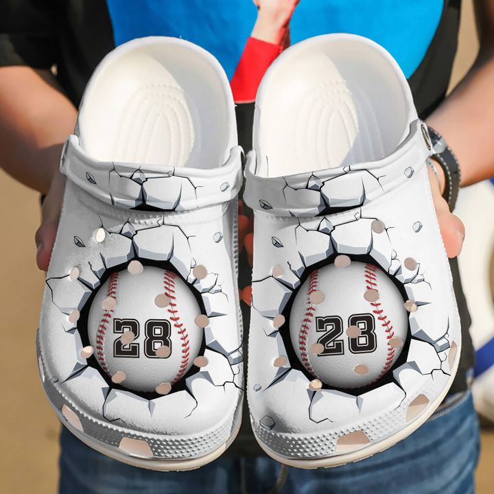 Baseball Personalized Breaking Wall Crocs Clog Shoes