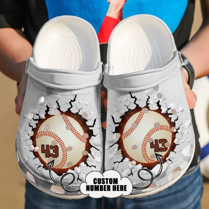 Baseball Personalized Crack Crocs Clog Shoes