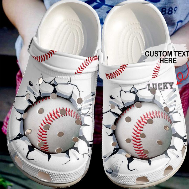 Baseball Personalized Crack Crocs Clog Shoes